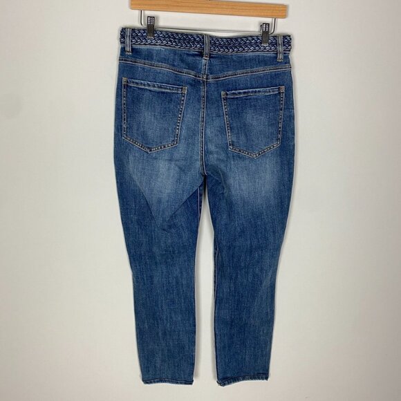 Cabi Jeans Button Fly Skinny Braided Jeans Womens 8 Medium Wash High Rise - Picture 3 of 6